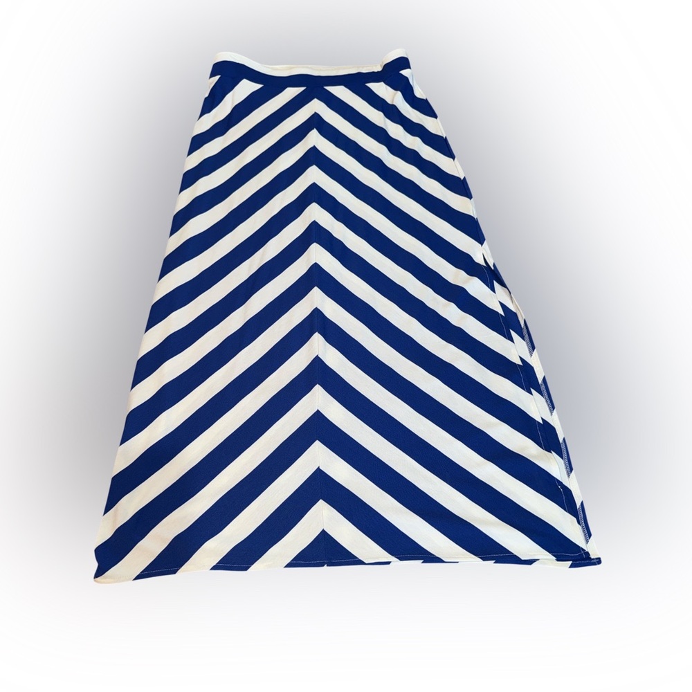 Bright Blue and White Striped Women's Maxi Skirt (Large) The Limited